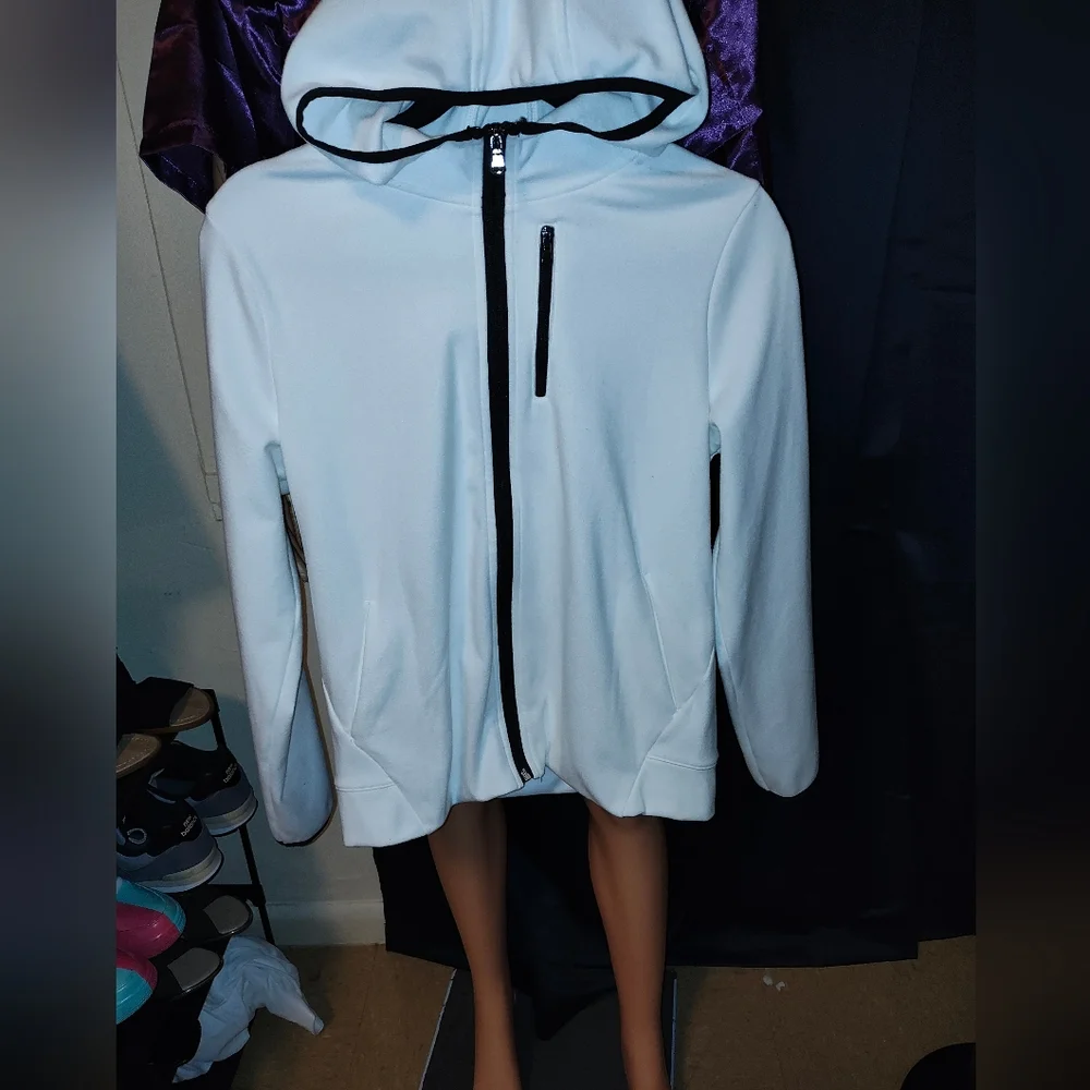 Men's White Zip-Up Jacket - Picture 4 of 4
